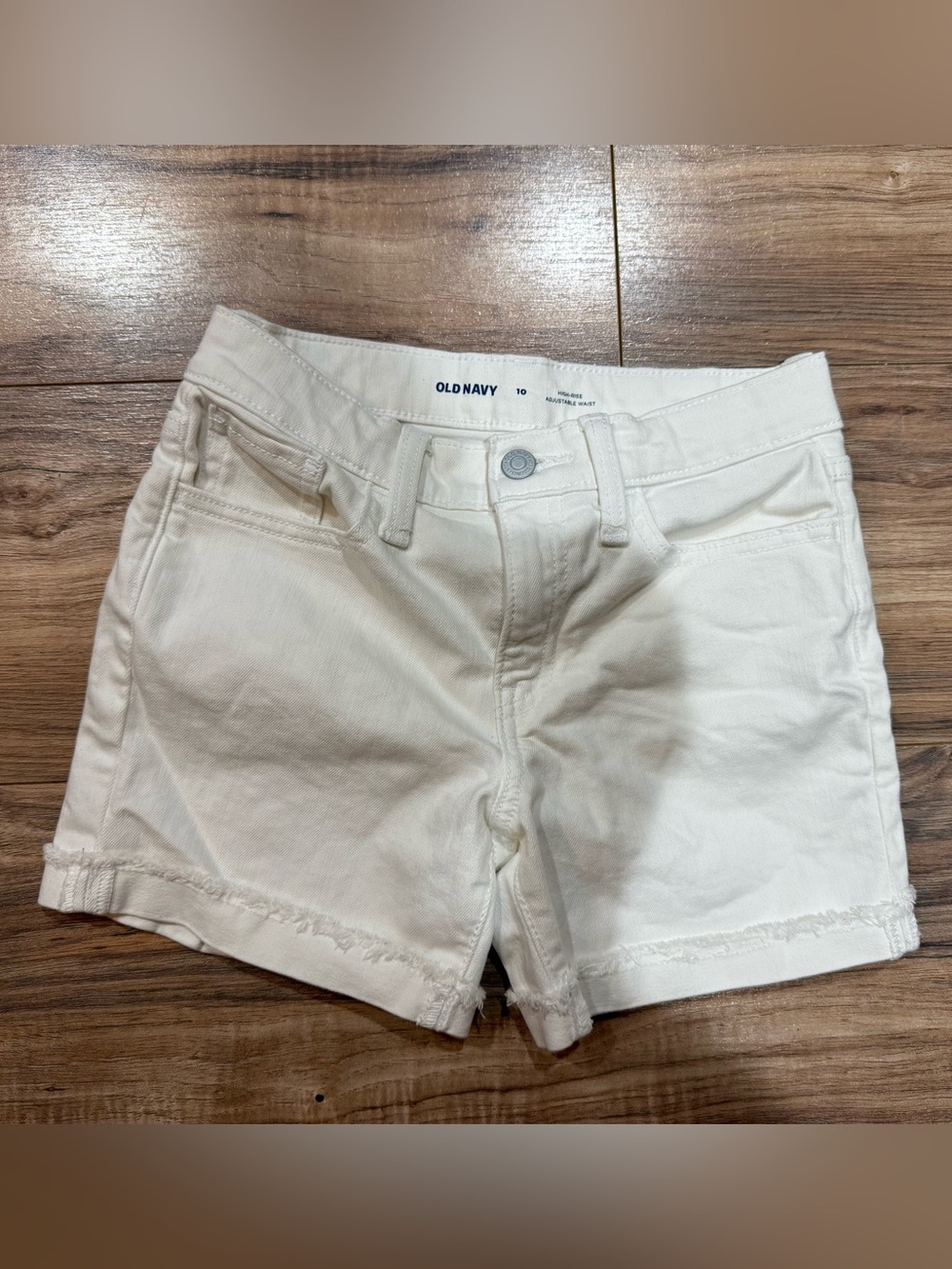 Old Navy White Frayed Hem Denim Shorts